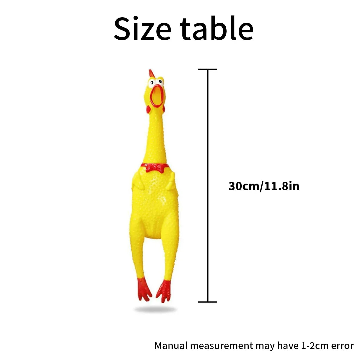 Zabawka gumowa kurczak, żółta, piszcząca